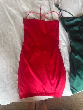 Fashion Nova Red Strappy Mini Dress